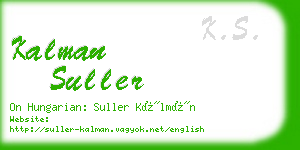 kalman suller business card